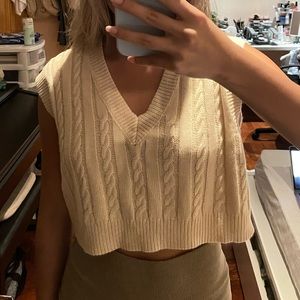 *SOLD* Boutique Beige Crop Top Vest